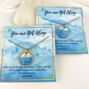 Faith Necklace | Mustard Seed Ocean Wave Necklace | Isaiah 43:2 | Christian Necklace | Uplifting gift | Scripture Jewelry | Light Shine Clay