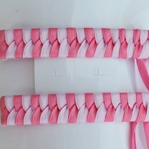 80&#39;s Retro Bubblegum and White Braided Barrettes