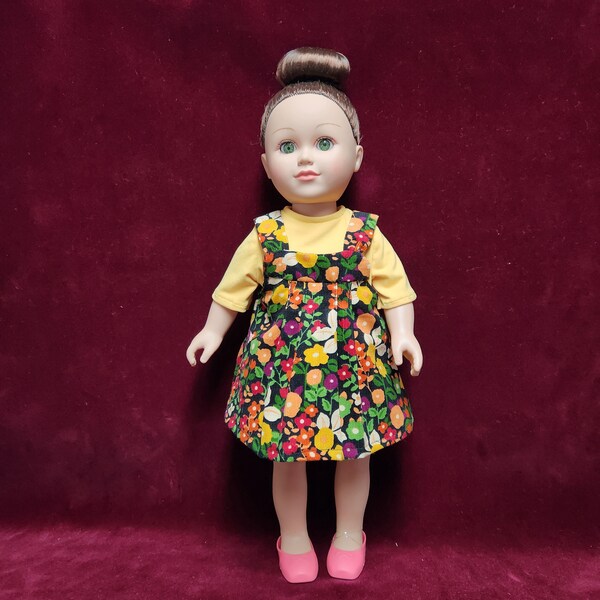 Corduroy jumper and t-shirt for 18 inch doll such as My Life or American Girl dolls