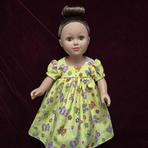 Butterfly Doll Nightgown for American Girl Dolls: Yellow Cotton Flannel