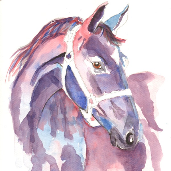 horse paintings, large horse prints, watercolor horse, horse prints animal portrait, horse paintings, horse gifts, horse head, horse art