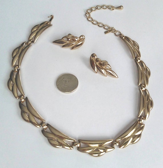 Monet, Necklace & Earring Set, GP Links, Collar N… - image 2