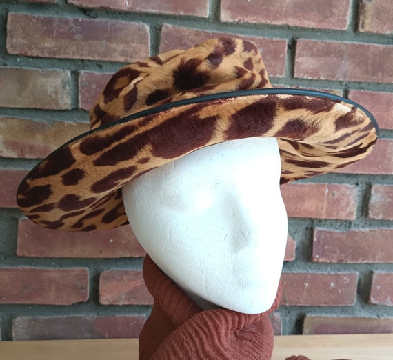 Bling Leopard Cowboy Hat Puffy Tassel Purse Charm / Key Chain