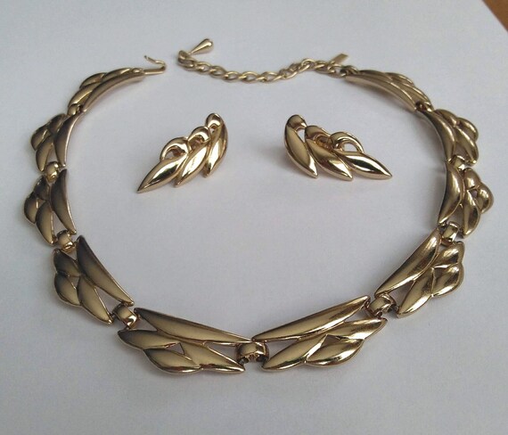 Monet, Necklace & Earring Set, GP Links, Collar N… - image 1