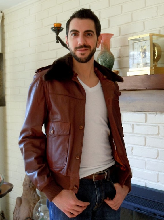 Un-Used, Vintage, Leather Jacket, Bomber, Flight,