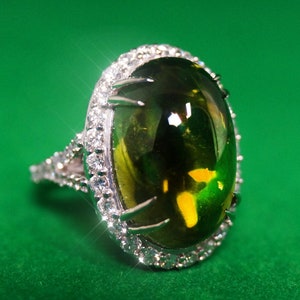 paraiba huge diamond ring in white gold