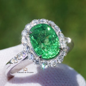 Buy Paraiba Tourmaline Ring Diamond Gold 14k Natural Real Green ...