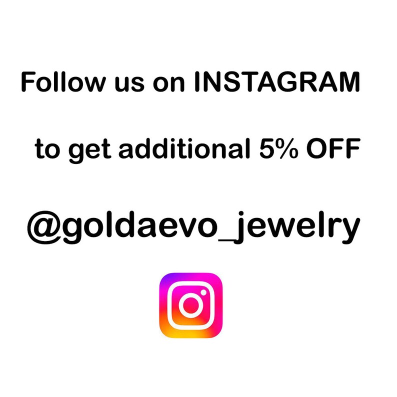 May include: Follow us on INSTAGRAM @goldaevo_jewelry to get an additional 5% OFF. The Instagram logo is a white camera icon inside a circle with a pink, orange, and yellow gradient.