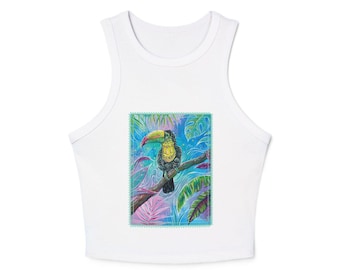 Tropical Vibes Tank Top, Summer Wear, Beach Outfit, Gift for Her, Casual Top, Vacation Style, Nature Lover Apparel