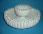Fenton Silvercrest Chip Dip Bowl and Compote