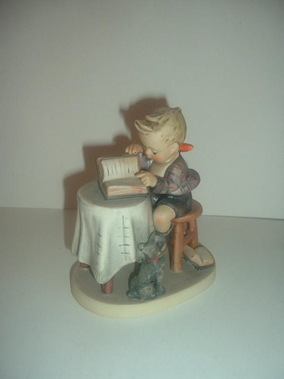 Hummel HUM 306 Little Bookkeeper Boy with Dog Figurine TMK4