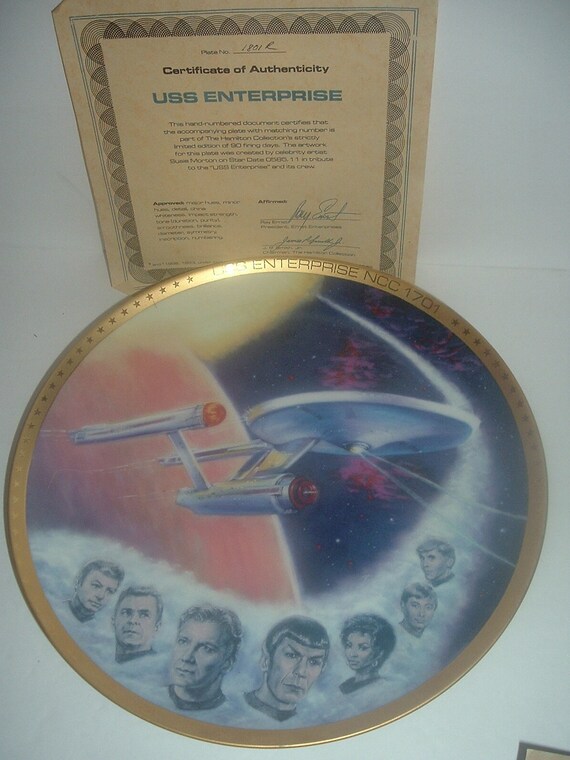 Star Trek USS Enterprise Plate with COA