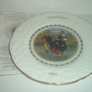 Coalport 1981 Christmas Plate The Skaters