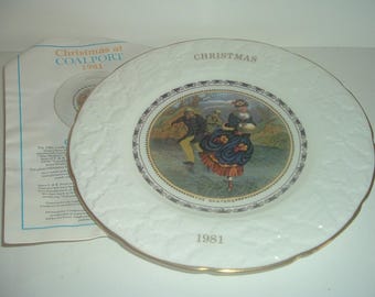Coalport 1981 Christmas Plate The Skaters