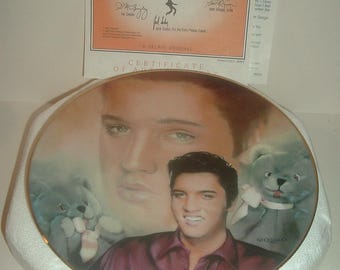 Elvis Presley Teddy Bear Plate