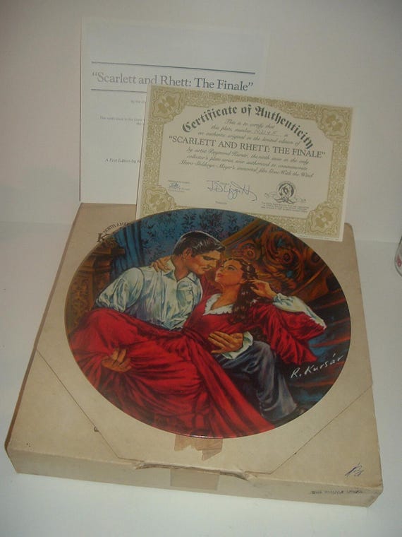 Gone with the Wind Scarlett and Rhett The Finale Plate w box & COA