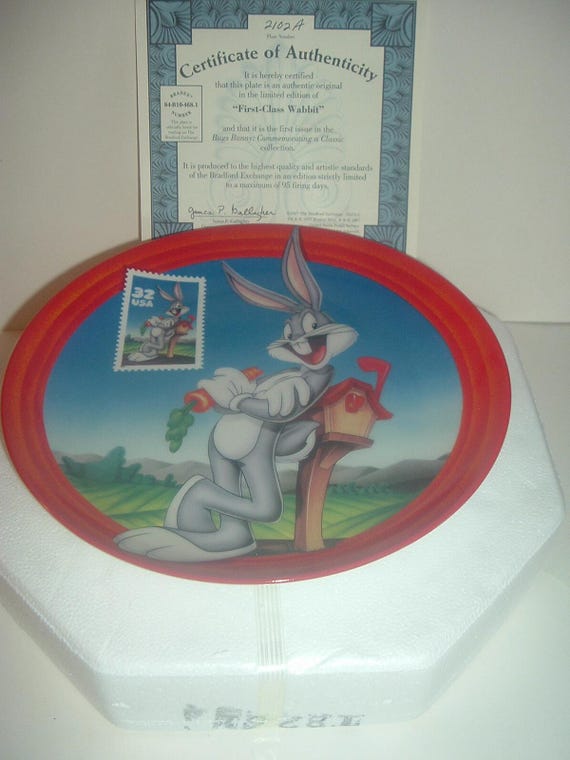First Class Wabbit Bugs Bunny Plate First Issue
