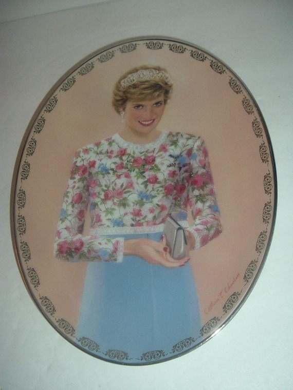 A True Princess Diana Queen of Hearts Oval Plate