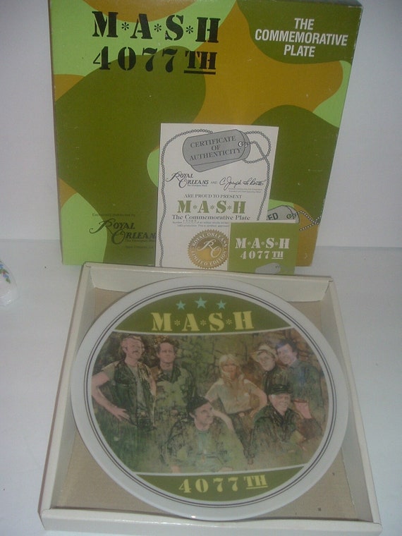 MASH 4077th Commemorative Plate in box with COA 1982