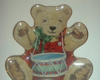 Teddy Little Drummer Bear by Sarah Rengry Bear Shaped Plate for Franklin Mint