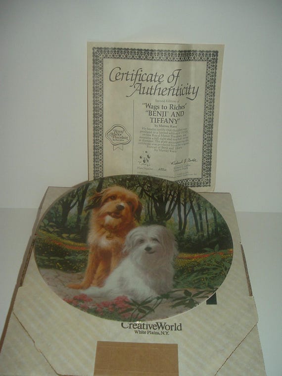 Joe Camp's Benji Wags to Riches Plate with box COA 1982