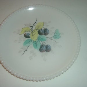 Westmoreland Milchglas Brombeeren Perlen Rand Obstteller