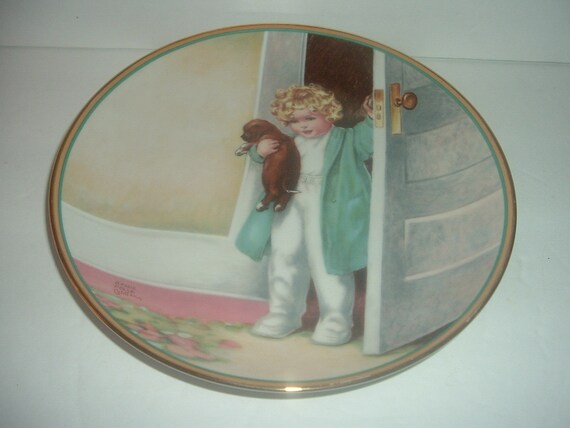 Bessie Pease Gutmann Good Morning Child with Dog Plate