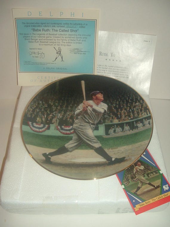 Babe Ruth Called Shot Baseball First Issue Plate