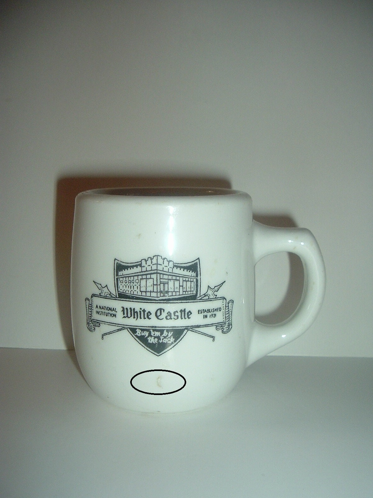 Mayer China White Castle Restaurant Ware Coffee Mug