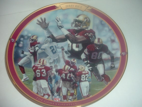 San Francisco's Jerry Rice 49er Receiver The Game's Greatest plate