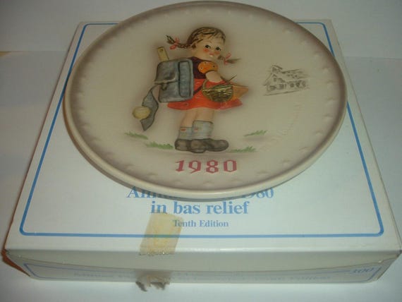 1980 Hummel Annual Plate School Girl with Backpack