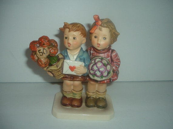Hummel HUM 416 Loves Lives On Boy and Girl 50 Years Figurine