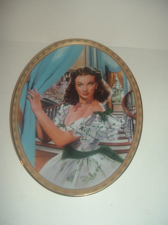 Gone with the Wind First Issue Scarlett Jewel of the South Cameo Memories Oval Plate 1996