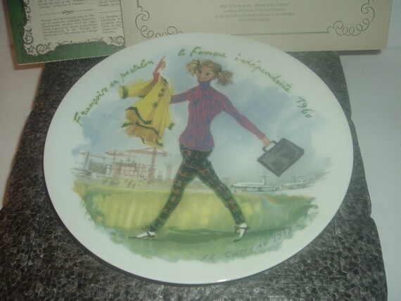 Limoges Francoise in trousers, the Independent Woman Plate Henri Darceau in foam box