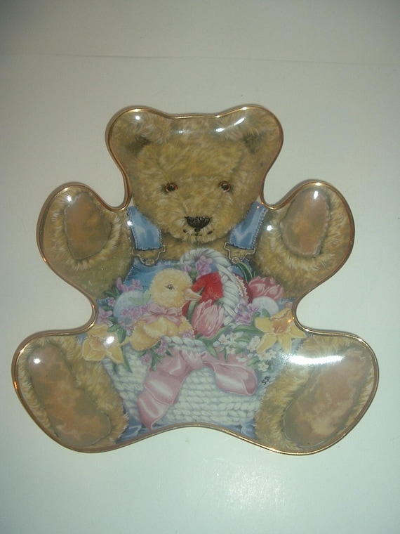 Teddy's Easter Basket by Sarah Rengry Bear Shaped Plate for Franklin Mint