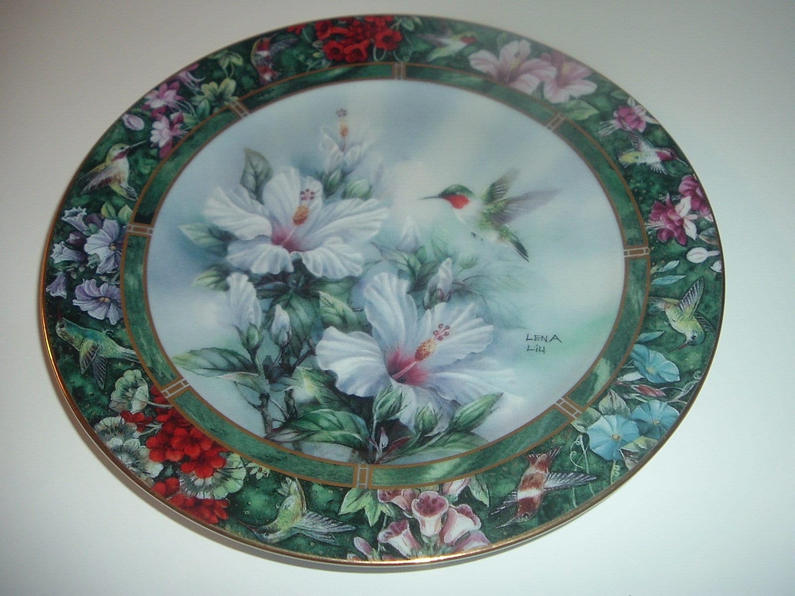 Lena Liu Hummingbird Plate Ruby Throated First Issue