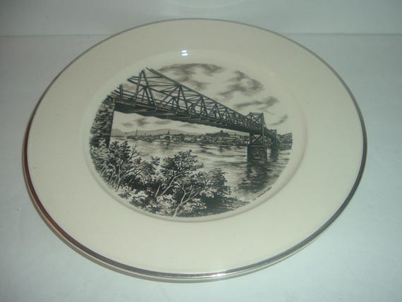Tri State Pottery Festival 1970 Chester WV Bridge Plate