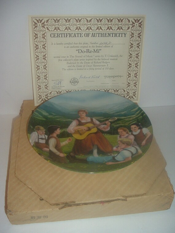 Sound of Music Do-Re-Mi Collector Plate in box w COA 1986