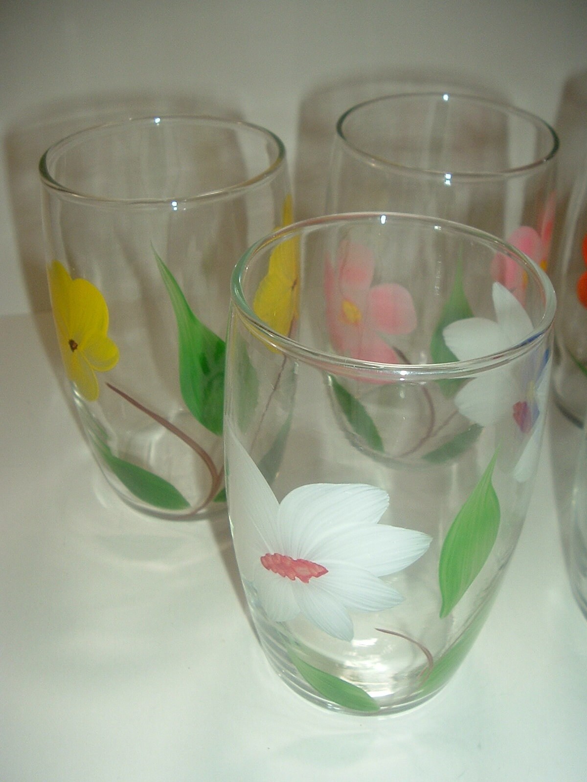 Mid Century Floral Lemonade Pitcher & 5 Glasses