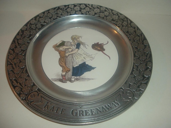 Kate Greenway Plate Ceramic and Pewter