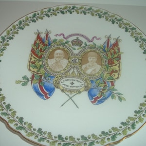 Copeland England Edward VII and Alexandra Coronation Plate 1902