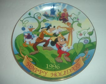 Disney Mickey Goofy Donald Duck 1996 Talerz świąteczny świąteczny