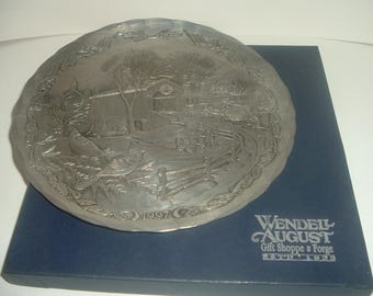 Wendell August Forge Pewter Country Christmas 1997 Plate with box