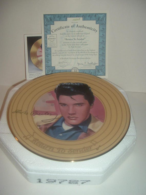 Elvis Presley Return To Sender Plate