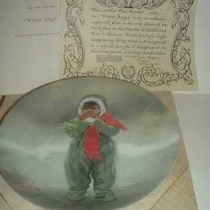 Donald Zolan Winter Angel Wonder of Childhood bord met doos en COA 1984