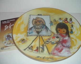 Little Girl Paints DeGrazia Self Portrait Plate Limited Edition 1984