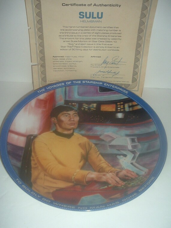 Star Trek Mr. Sulu Helmssman Plate with COA