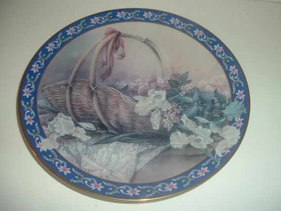 Irises Lena Liu Basket Bouquets plate 1992