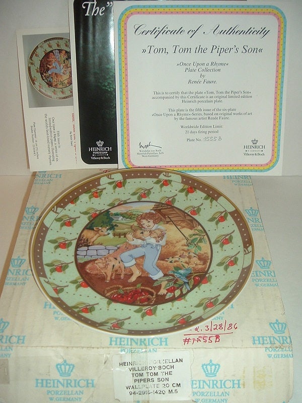 1986 Heinrich W Germany Villeroy and Boch Tom Tom The Pipers Son Plate ...