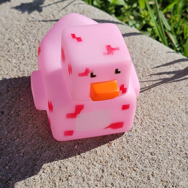 Pink square rubber duck